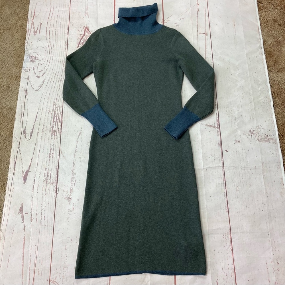 Prana XS South Rock Turtle Neck Sweater Long Sleeve Dress Organic Cotton Wool ~